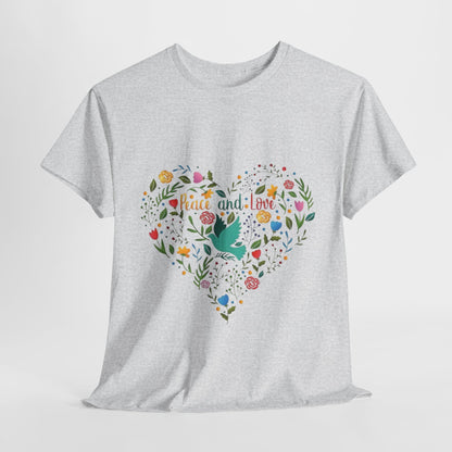 Spread Peace and Love: Heartfelt Graphic Tee, Embrace Peace and Love Uplifting T-Shirt,Peace and Love Advocate Heartfelt Graphic Shirt