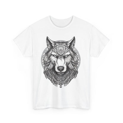 Galaxy Wolf: Howling at the Moon T-Shirt, Space Howler. Wolf in the Cosmos T-Shirt. Lone Wolf of the Stars Galactic Howl T-Shirt