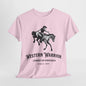 Western Warrior: Cowboy on Horseback T-Shirt, Cowboy Spirit. Western Riding Graphic Tee.Rodeo Champion, Cowboy Horseback Graphic Shirt