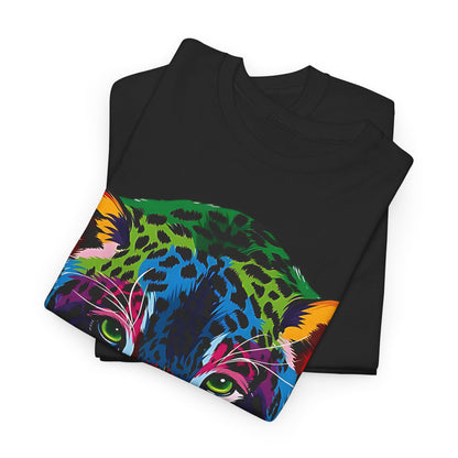 Vibrant Lion: Unisex Graphic Cotton Tee, Rainbow Roar Colorful Lion Cotton T-Shirt,Electric Jungle Colorful Lion Cotton Tee.