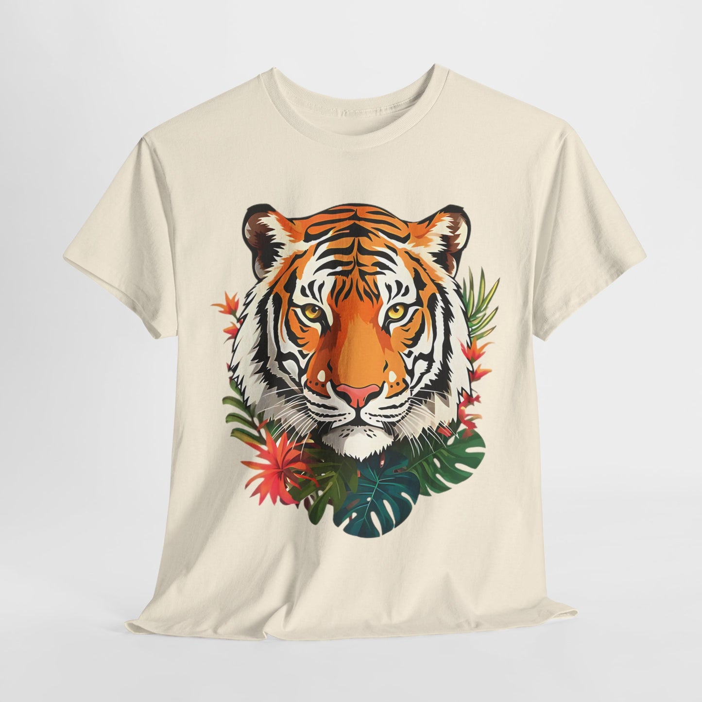 Beauty and the Beast: Floral Tiger Tee, Wildflower Warrior,Floral Tiger Graphic Tee, Untamed Paradise Wildflower Tiger Graphic Tee