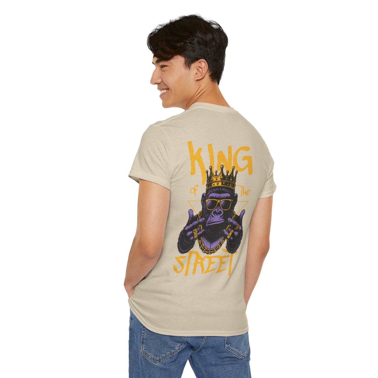 Jungle Royalty . King of the Concrete Jungle, Crowned Gorilla Tee, Silverback Sovereign Regal Gorilla T-Shirt