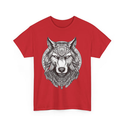 Galaxy Wolf: Howling at the Moon T-Shirt, Space Howler. Wolf in the Cosmos T-Shirt. Lone Wolf of the Stars Galactic Howl T-Shirt