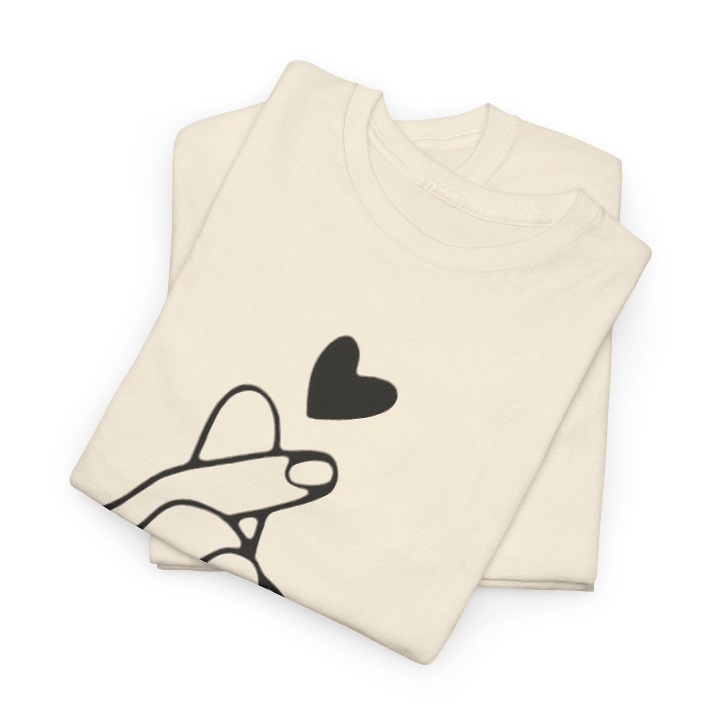 Hand Heart Love T-Shirt,Sending Love: Hand Heart Gesture Tee,Love Sign Language Tee .