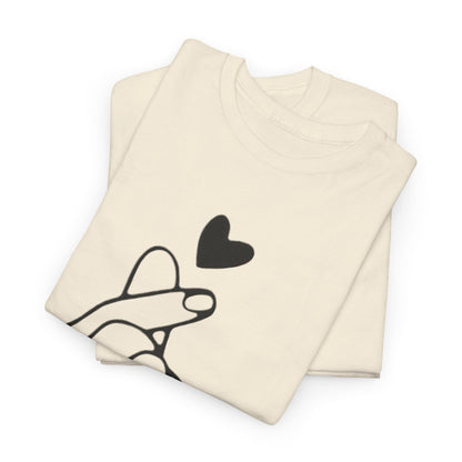 Hand Heart Love T-Shirt,Sending Love: Hand Heart Gesture Tee,Love Sign Language Tee .