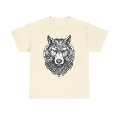 Galaxy Wolf: Howling at the Moon T-Shirt, Space Howler. Wolf in the Cosmos T-Shirt. Lone Wolf of the Stars Galactic Howl T-Shirt