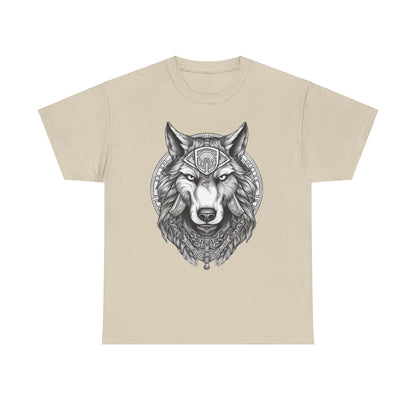 Galaxy Wolf: Howling at the Moon T-Shirt, Space Howler. Wolf in the Cosmos T-Shirt. Lone Wolf of the Stars Galactic Howl T-Shirt