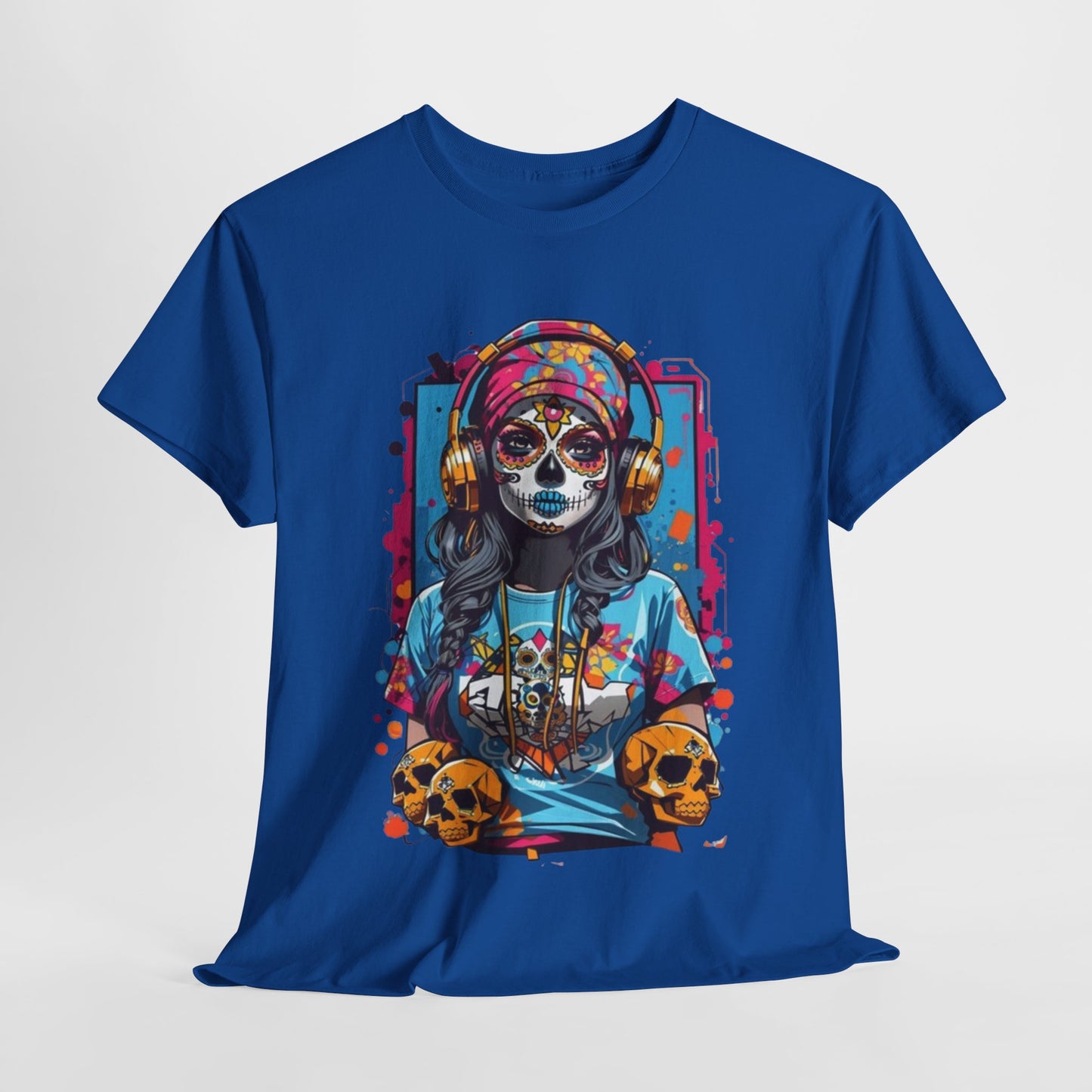 Anime Totenkopfmädchen Sugar Skull Symphony Musica Muerta,Totenkopf Troublemaker: Anime Girl with a Skull  T-Shirt