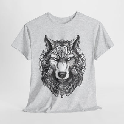 Galaxy Wolf: Howling at the Moon T-Shirt, Space Howler. Wolf in the Cosmos T-Shirt. Lone Wolf of the Stars Galactic Howl T-Shirt