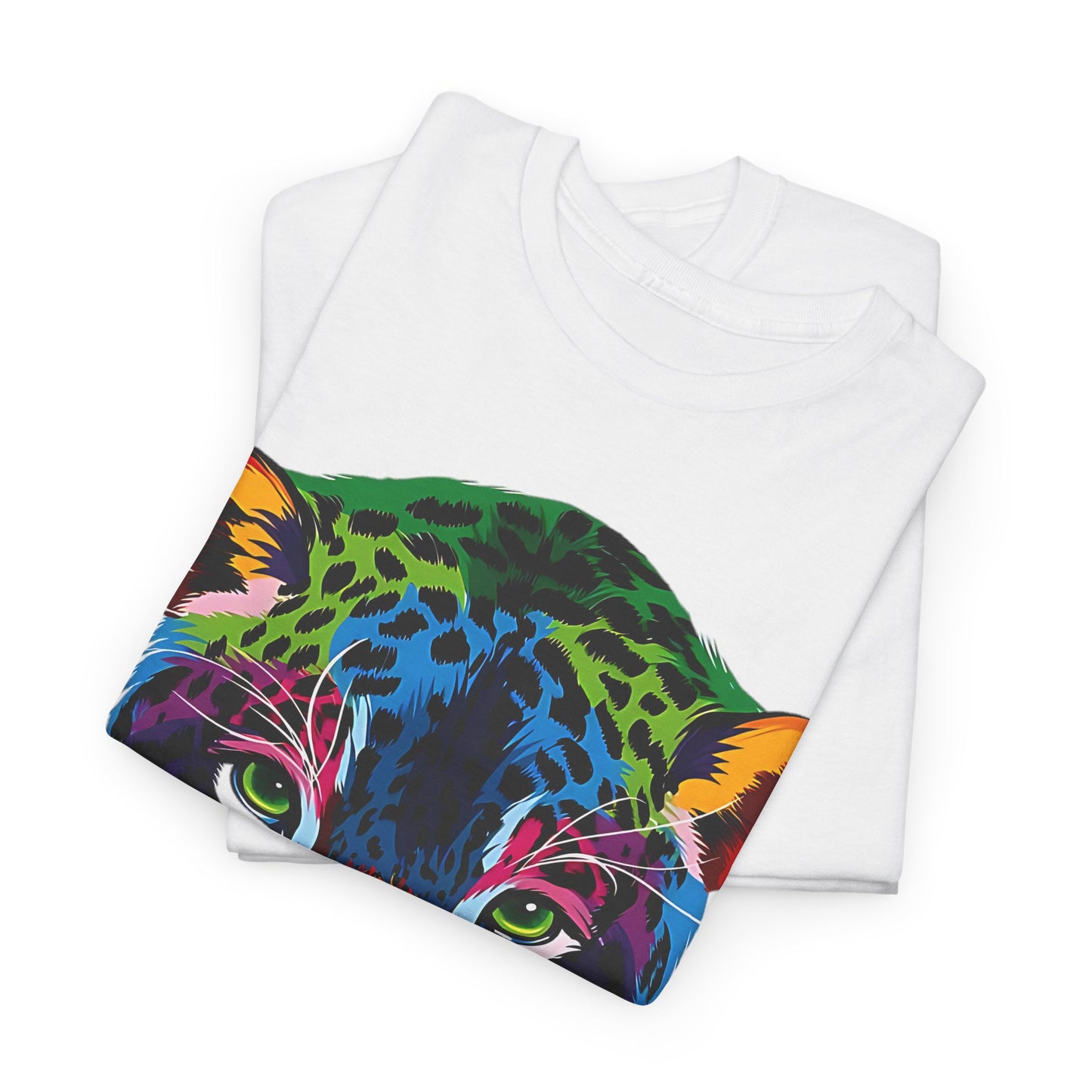 Vibrant Lion: Unisex Graphic Cotton Tee, Rainbow Roar Colorful Lion Cotton T-Shirt,Electric Jungle Colorful Lion Cotton Tee.