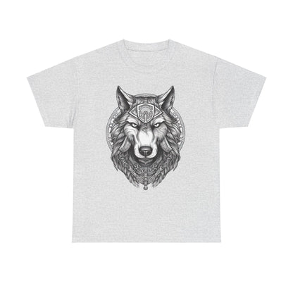 Galaxy Wolf: Howling at the Moon T-Shirt, Space Howler. Wolf in the Cosmos T-Shirt. Lone Wolf of the Stars Galactic Howl T-Shirt