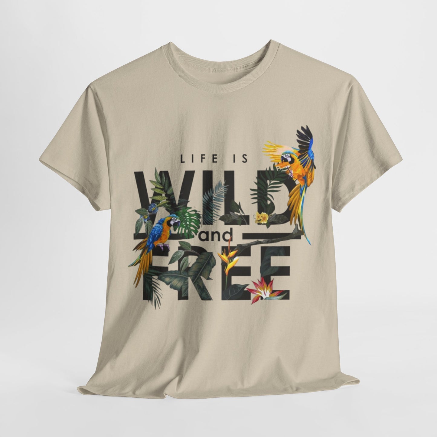 Life is Wild and Free: Tropical Parrot Tee,Jungle Vibes Parrot Paradise T-Shirt,Squawk Like No One's Watching Parrot T-Shirt