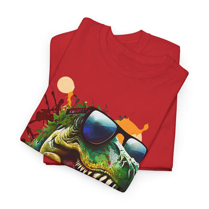 Jurassic Cool Dino Graphic Shirt, Cool T-Rex Sunglasses Graphic Tee, Hipster Dinosaur Art T-Shirt, Trendy T-Rex in Shades Tee.