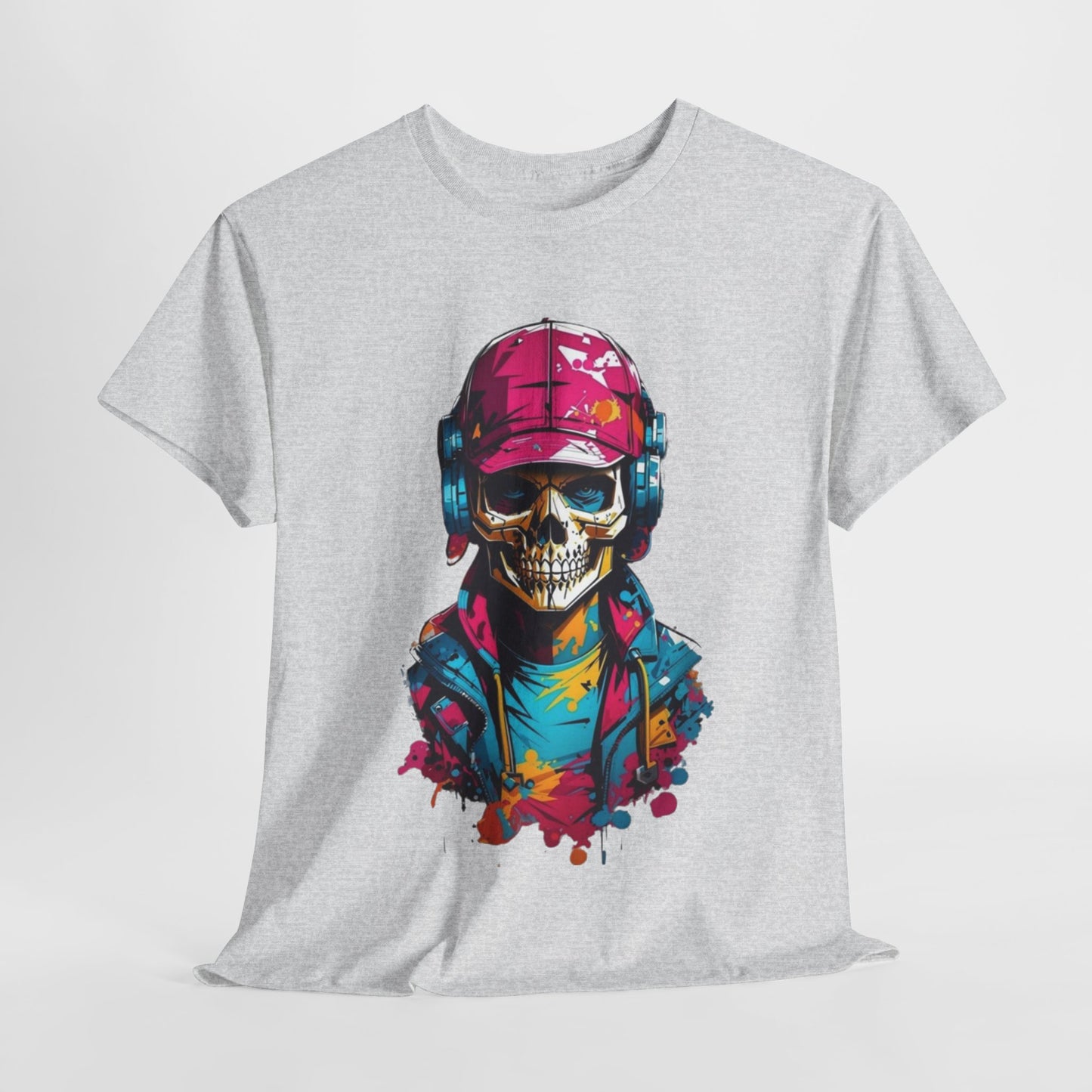 Skull T-Shirt, Music Lover Spooky Cool Shirt, Spooky T-Shirt, Retro T-Shirt, Vintage Tee, Headphone Shirt, Halloween Party Tee