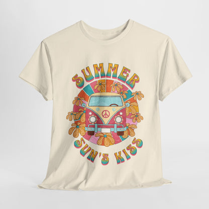 Summer Sun's Kiss: Hippie Bus T-Shirt,Catch a Ride Summer of Love Bus Tee,Groove to the Sun Hippie Bus Vibes Tee.