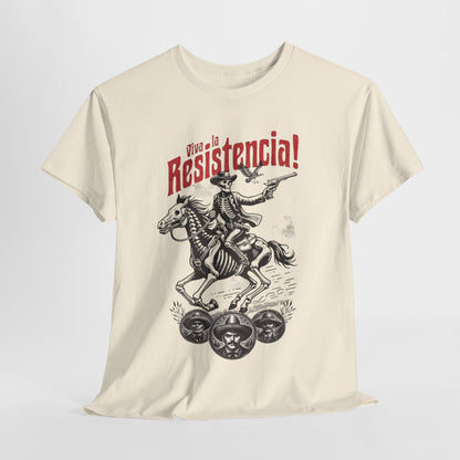 Viva la Resistencia T-Shirt - Revolutionary Rider Design, Resistencia Rebel Graphic Tee - Viva la Resistencia, Revolutionary Spirit T-Shirt.