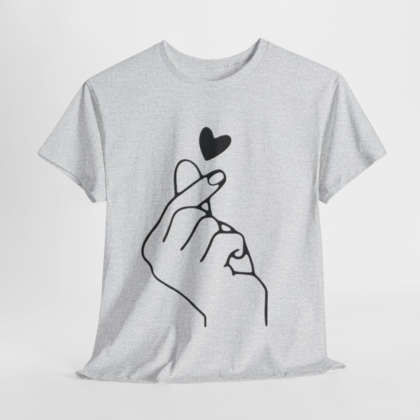 Hand Heart Love T-Shirt,Sending Love: Hand Heart Gesture Tee,Love Sign Language Tee .