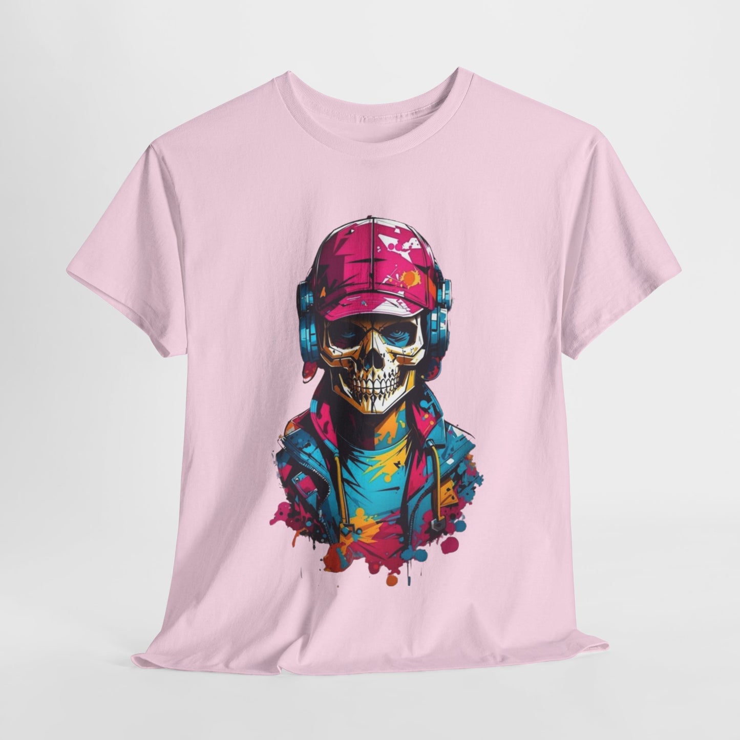 Skull T-Shirt, Music Lover Spooky Cool Shirt, Spooky T-Shirt, Retro T-Shirt, Vintage Tee, Headphone Shirt, Halloween Party Tee