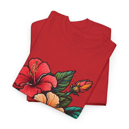 Tropical Paradise, Hibiscus Flower Tee, Blooming Beauty Watercolor Hibiscus T-Shirt, Island Vibes, Hibiscus Flower Graphic Tee