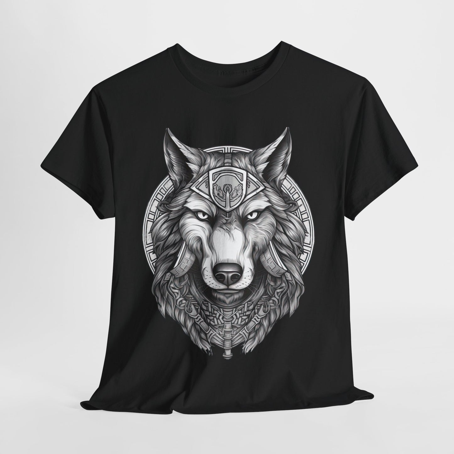 Galaxy Wolf: Howling at the Moon T-Shirt, Space Howler. Wolf in the Cosmos T-Shirt. Lone Wolf of the Stars Galactic Howl T-Shirt