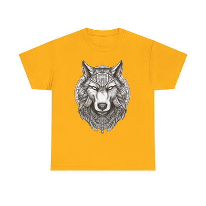 Galaxy Wolf: Howling at the Moon T-Shirt, Space Howler. Wolf in the Cosmos T-Shirt. Lone Wolf of the Stars Galactic Howl T-Shirt