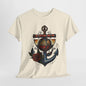 Nautical Anchor Globe Art T-Shirt, Vintage Nautical Anchor Graphic Tee, Tattoo Style Anchor and Rose Tee.