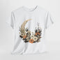 Lunar Bloom T-Shirt,Crescent Moon Floral Tee,Dreamy Night Garden Tee.