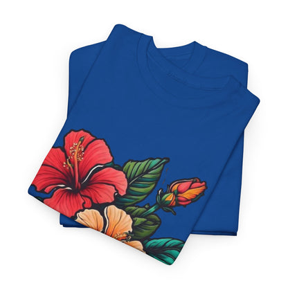 Tropical Paradise, Hibiscus Flower Tee, Blooming Beauty Watercolor Hibiscus T-Shirt, Island Vibes, Hibiscus Flower Graphic Tee