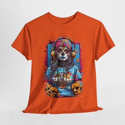 Anime Totenkopfmädchen Sugar Skull Symphony Musica Muerta,Totenkopf Troublemaker: Anime Girl with a Skull  T-Shirt