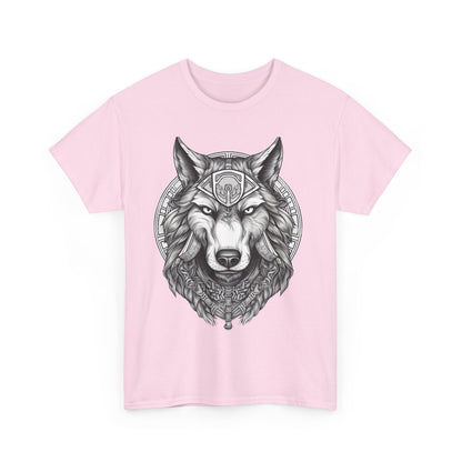 Galaxy Wolf: Howling at the Moon T-Shirt, Space Howler. Wolf in the Cosmos T-Shirt. Lone Wolf of the Stars Galactic Howl T-Shirt