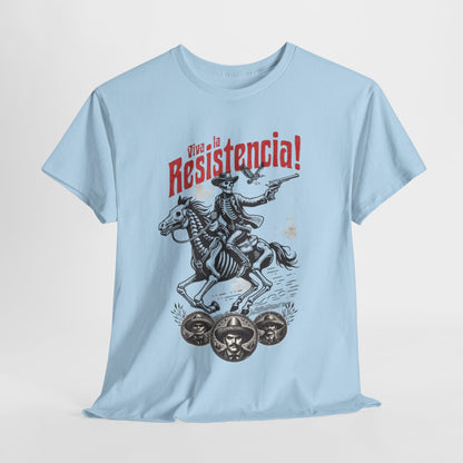 Viva la Resistencia T-Shirt - Revolutionary Rider Design, Resistencia Rebel Graphic Tee - Viva la Resistencia, Revolutionary Spirit T-Shirt.