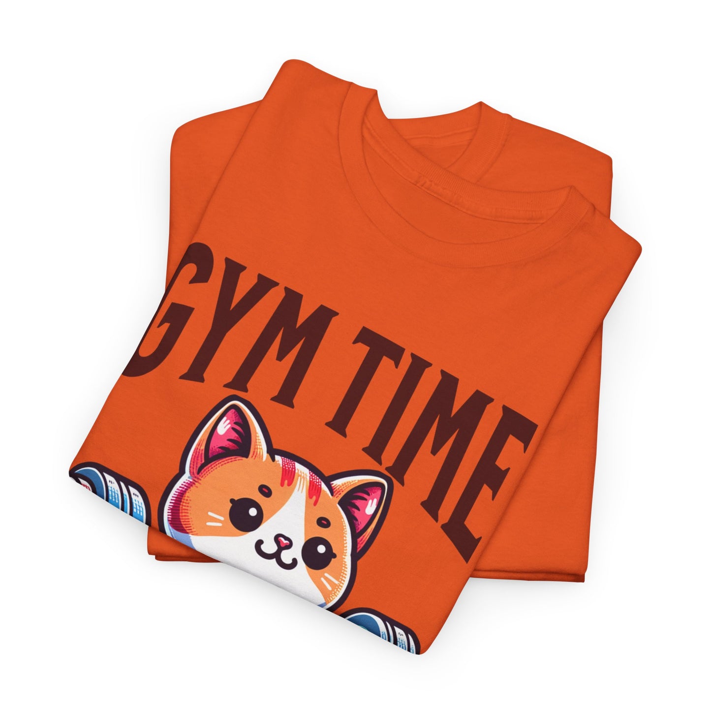 Gym Cat T-Shirt -Cute Workout Motivation Tee, Kawaii Gym Time T-Shirt - Adorable Fitness Cat Design, Workout Kitty Tee - Fun Gym Motivation.