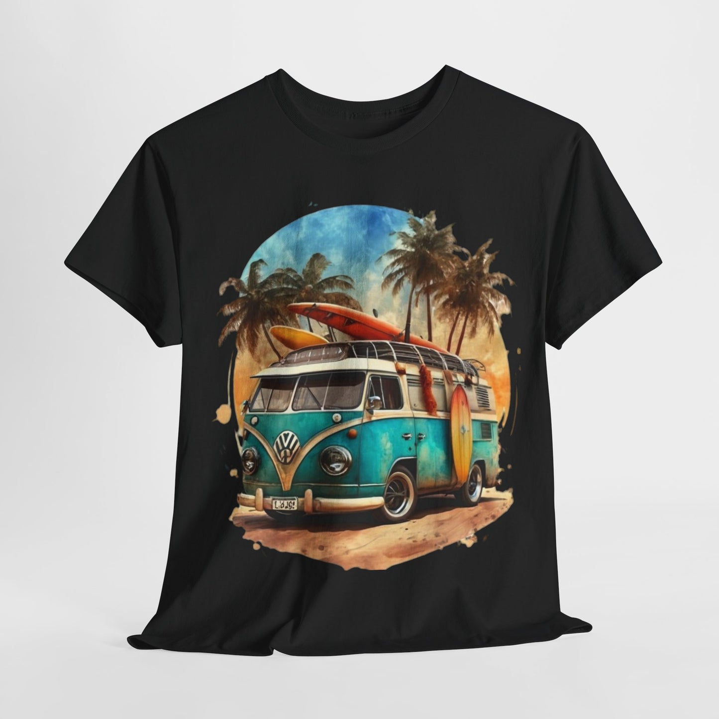 California Dreamin: Vintage Surf Bus Tee,Surf's Up! White Bus and Surfboards Tee,Cruisin' for Waves, Surf Bus Adventure Tee