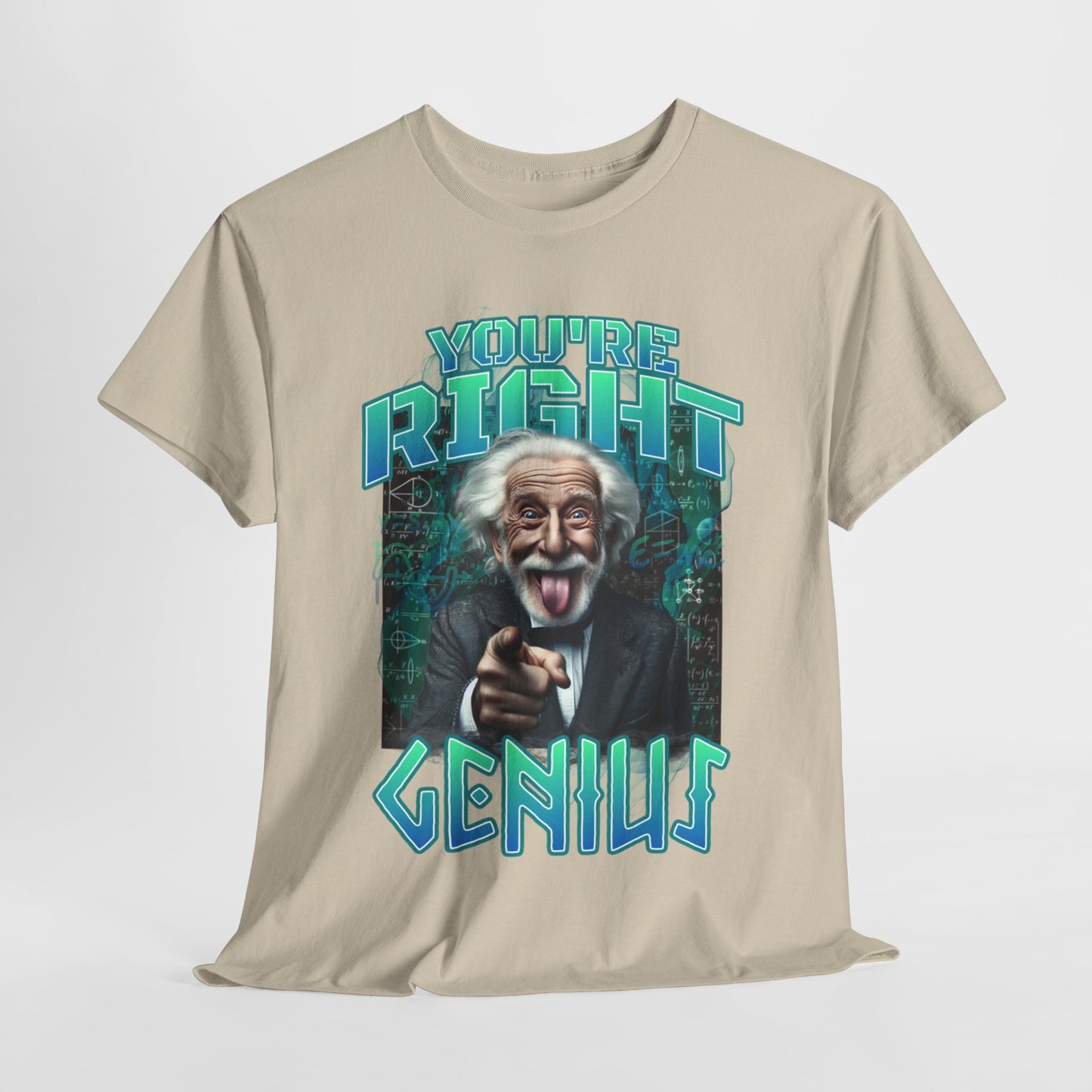 Einstein Genius Tee - You're Right, Genius Graphic, Quirky Einstein T-Shirt - You're Right, Genius Design, Smart Humor.