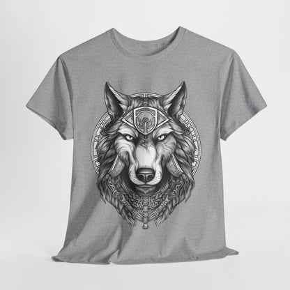 Galaxy Wolf: Howling at the Moon T-Shirt, Space Howler. Wolf in the Cosmos T-Shirt. Lone Wolf of the Stars Galactic Howl T-Shirt