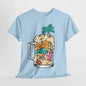 Beach Brew Bliss Tee, Tropical Paradise Mug T-Shirt, Sunset Surf and Suds Tee, Island Getaway Graphic Tee.