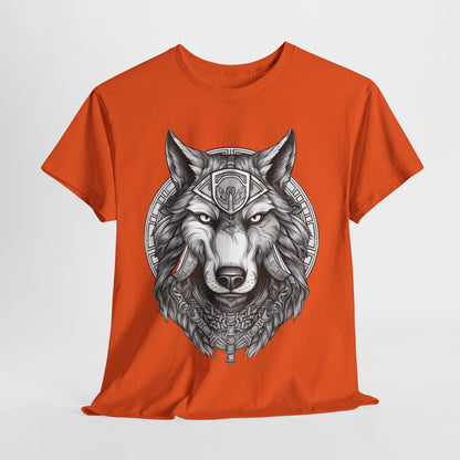 Galaxy Wolf: Howling at the Moon T-Shirt, Space Howler. Wolf in the Cosmos T-Shirt. Lone Wolf of the Stars Galactic Howl T-Shirt