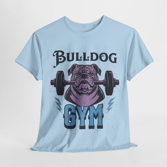 Bulldog Gym: Strong and Steady Fitness Tee, Pumped Bulldog, Gym Workout Graphic T-Shirt, Bulldog Strength.Fitness Motivation Tee