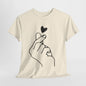 Hand Heart Love T-Shirt,Sending Love: Hand Heart Gesture Tee,Love Sign Language Tee .