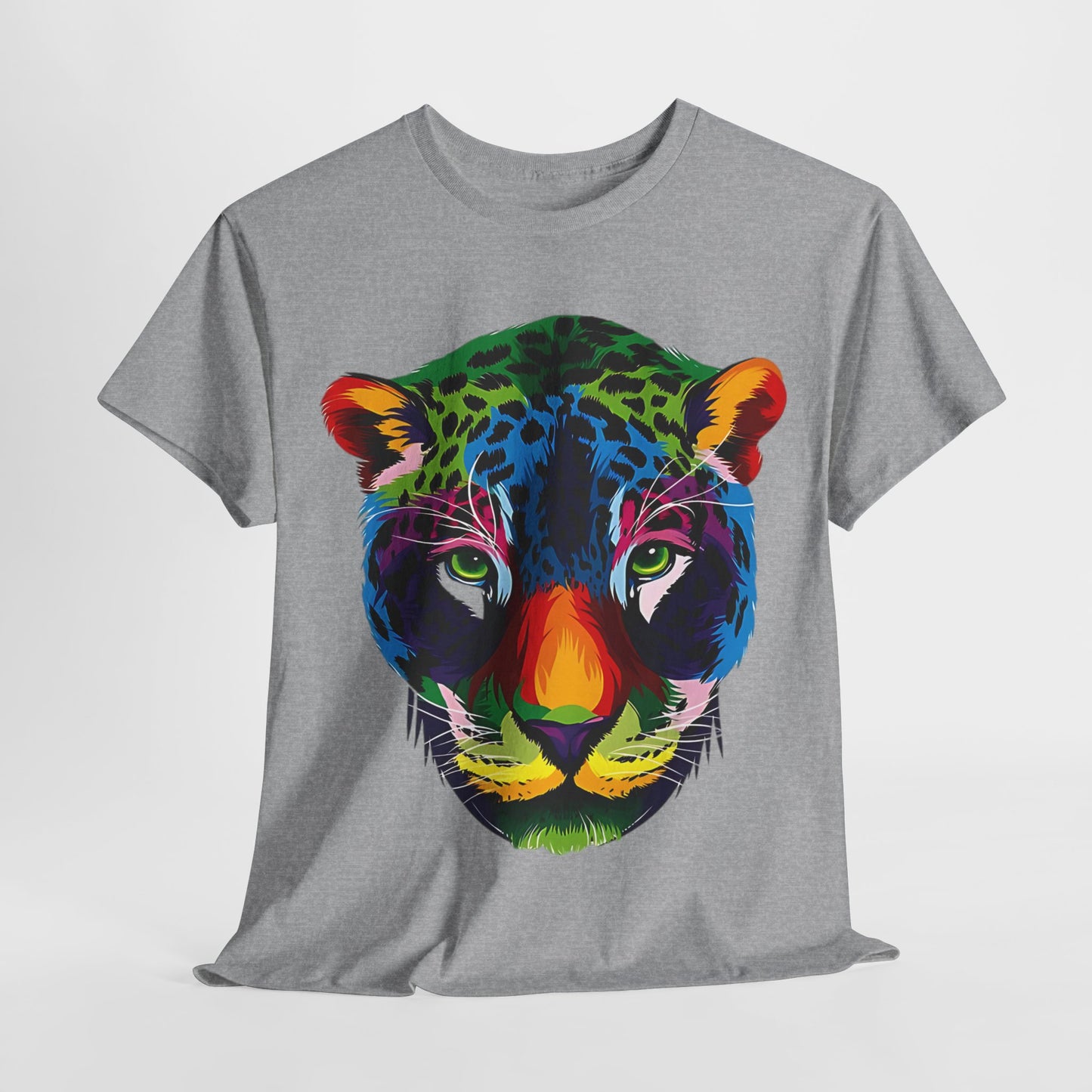 Vibrant Lion: Unisex Graphic Cotton Tee, Rainbow Roar Colorful Lion Cotton T-Shirt,Electric Jungle Colorful Lion Cotton Tee.