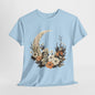 Lunar Bloom T-Shirt,Crescent Moon Floral Tee,Dreamy Night Garden Tee.